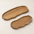 Lot de 2 plateaux nuage en bois – Plateau décoratif bohème