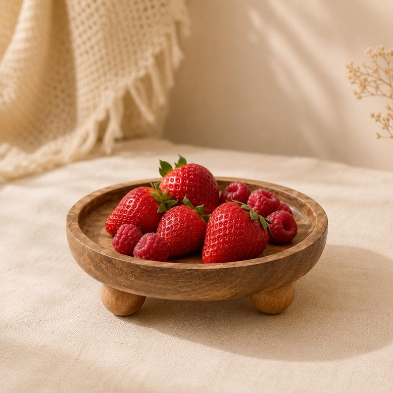 Plateaux en bois avec pieds, petits plateaux décoratifs en bois
