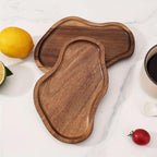 Plateau en bois résistant, Assiette de service décorative, Plateau de cuisine, 1 pièce