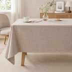 Nappe rectangulaire imperméable aspect lin résistant aux plis 60x60 cm à 140x240 cm
