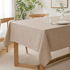 Nappe rectangulaire imperméable aspect lin résistant aux plis 60x60 cm à 140x240 cm